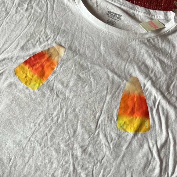VS PINK Halloween Candy Corn Tee - Picture 3 of 4